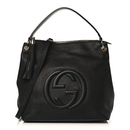 Gucci Pebbled Calfskin Large Soho Hobo Black 1 of 8