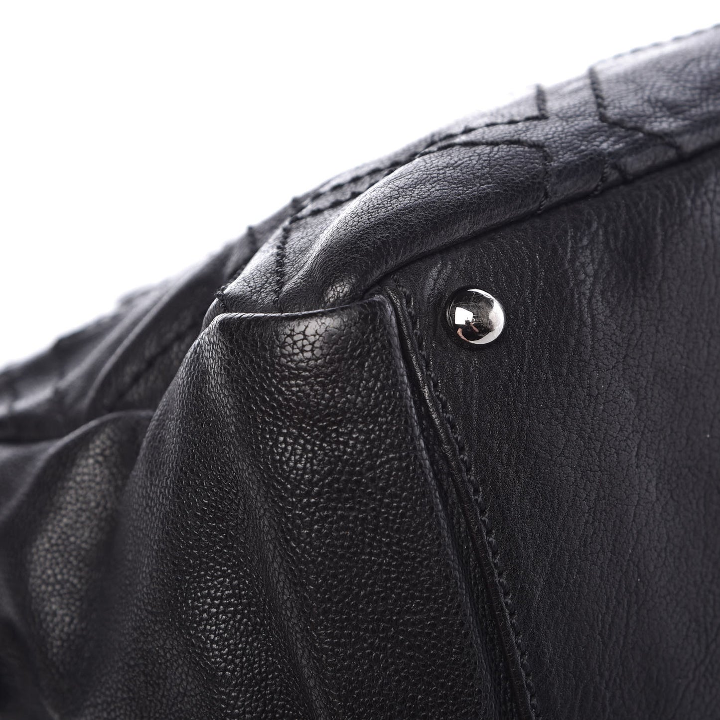 Calfskin Small Diamond Stitch Tote Black