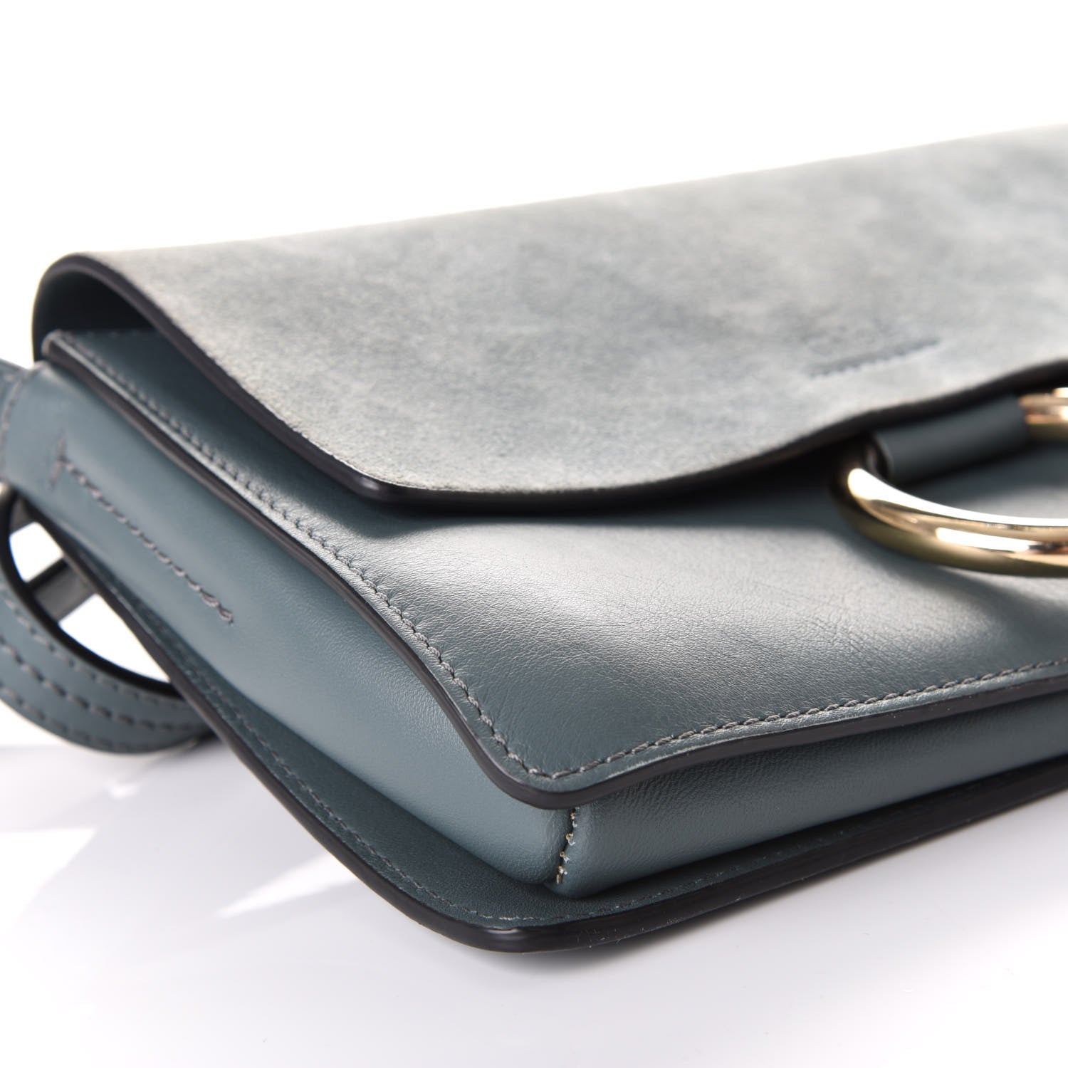 Chloe Suede Calfskin Small Faye Shoulder Bag Cloudy Blue 5 of 9