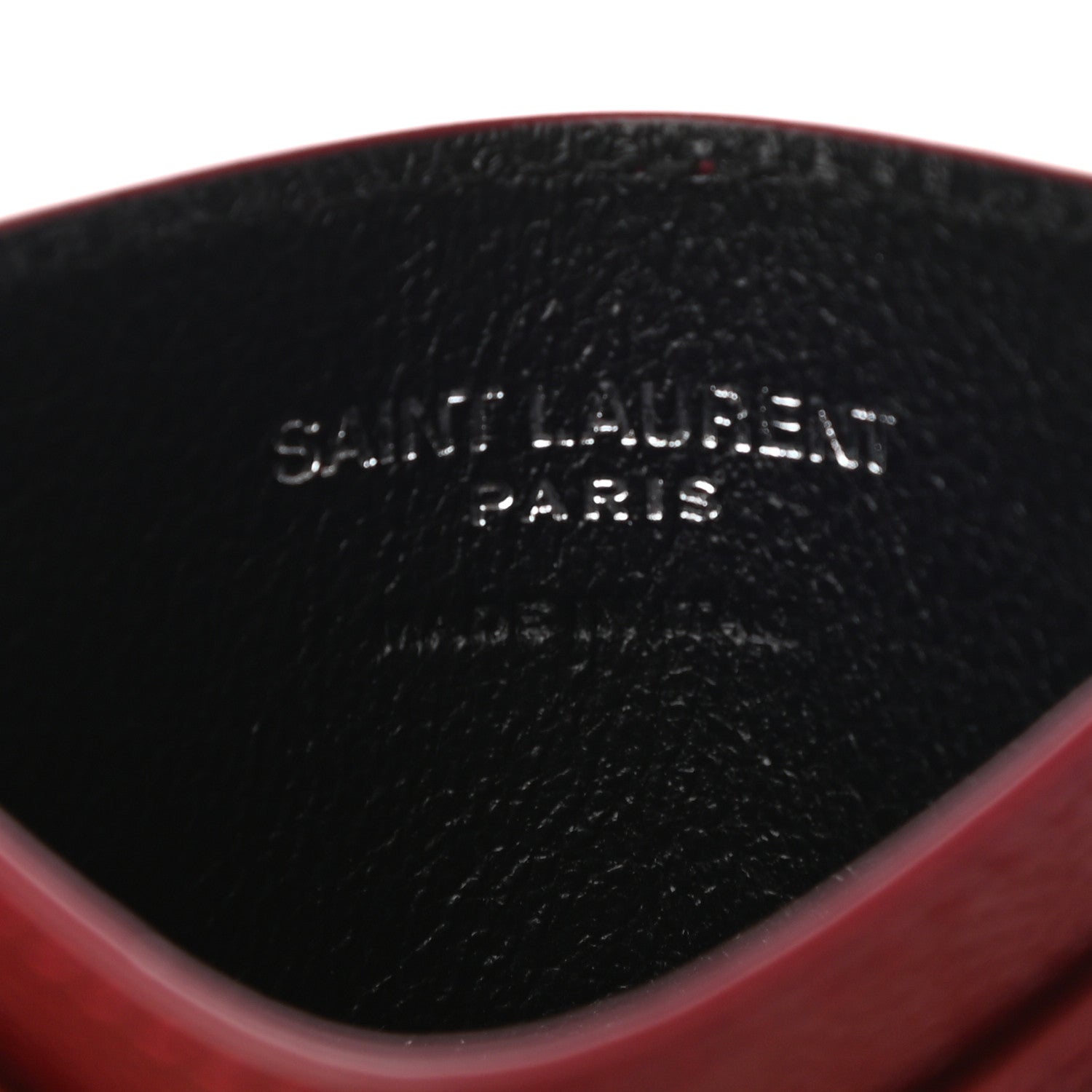 Saint Laurent Grain De Poudre Matelasse Chevron Monogram Credit Card Case Opyum Red 6 of 7