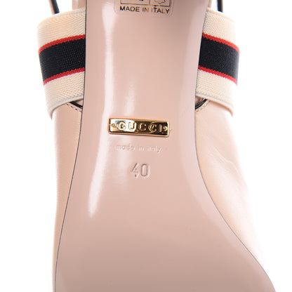 Gucci Malaga Kid Bow Ace Stripe Mid-Heel Slingback Pumps 40 Beige 10 of 11