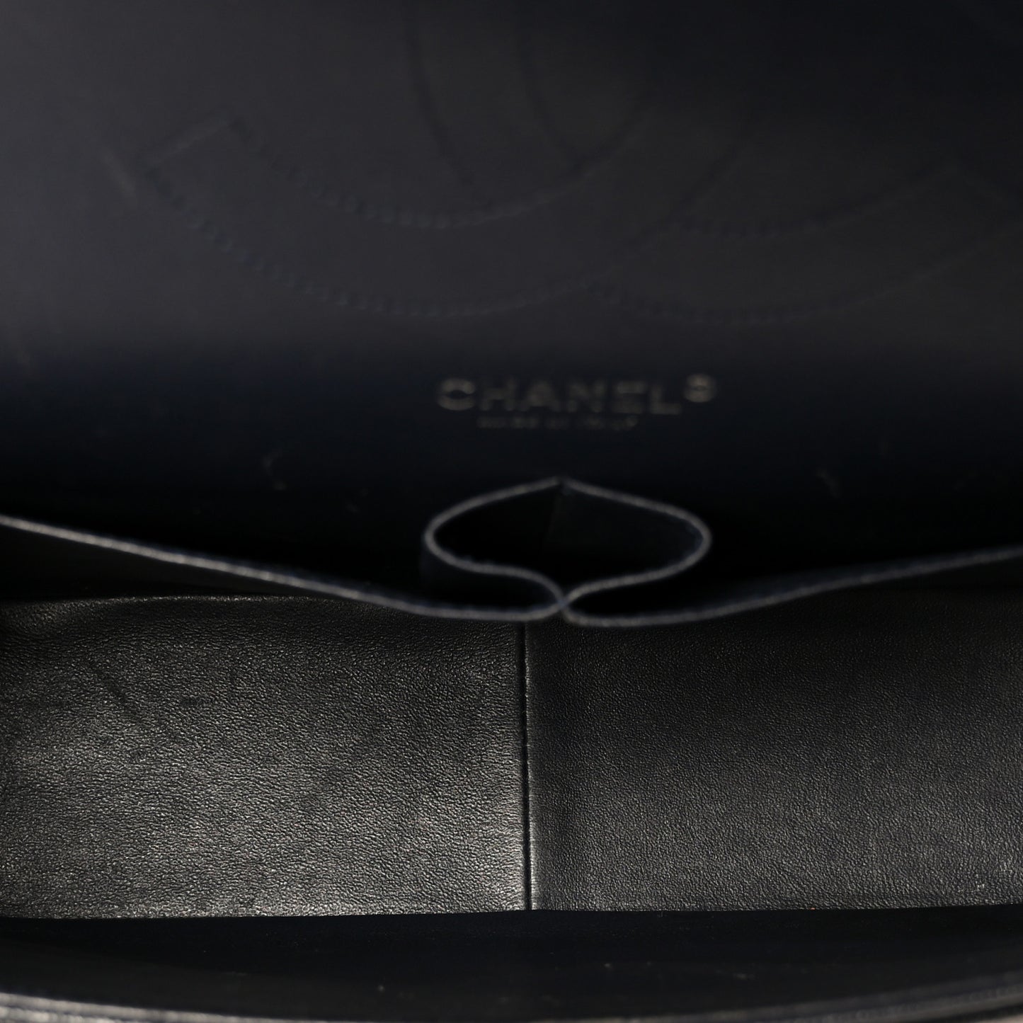 Caviar Quilted Jumbo Double Flap Navy Blue