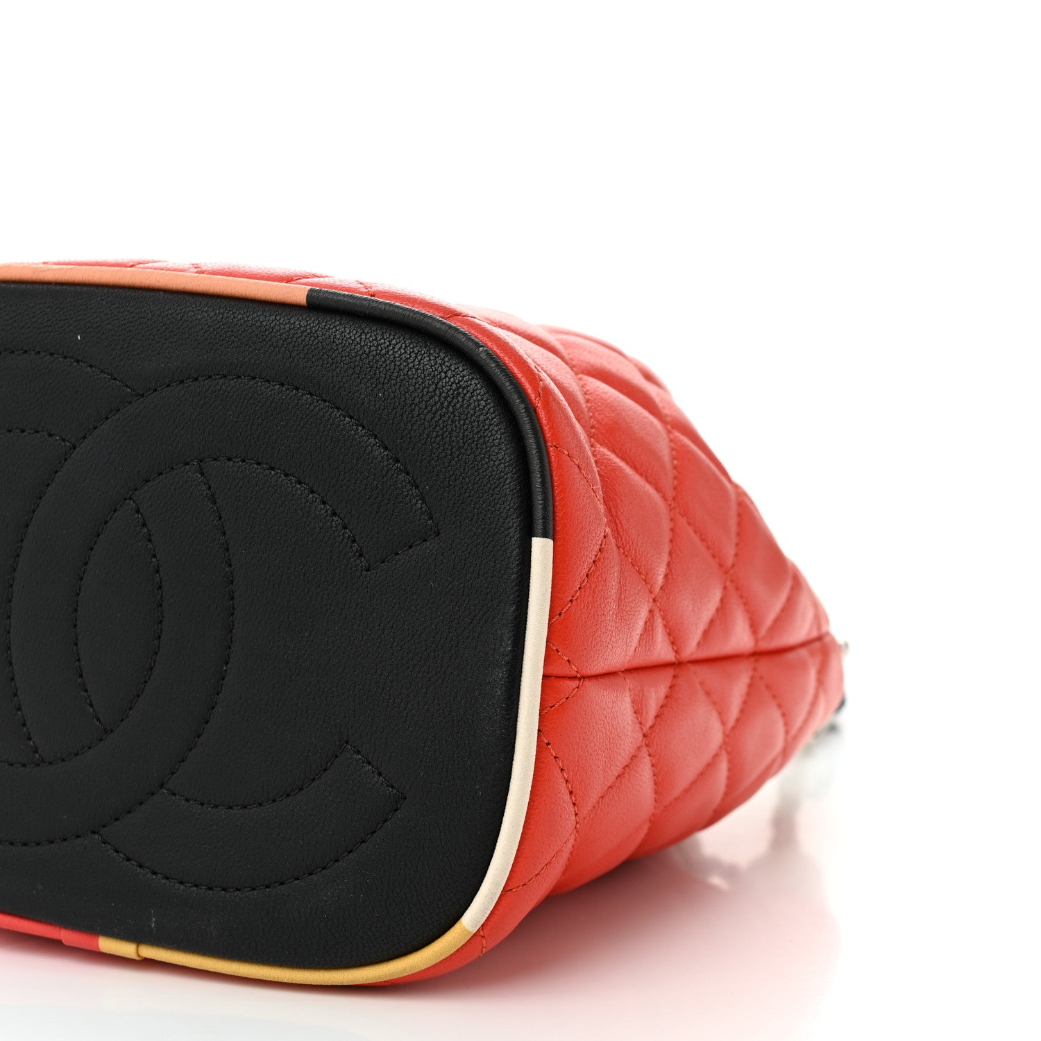 Chanel Lambskin Quilted Cuba Drawstring Tote Red White Blue 10 of 11