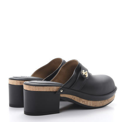 Chanel Calfskin CC Turn Lock Clogs 36 Black 4 of 9