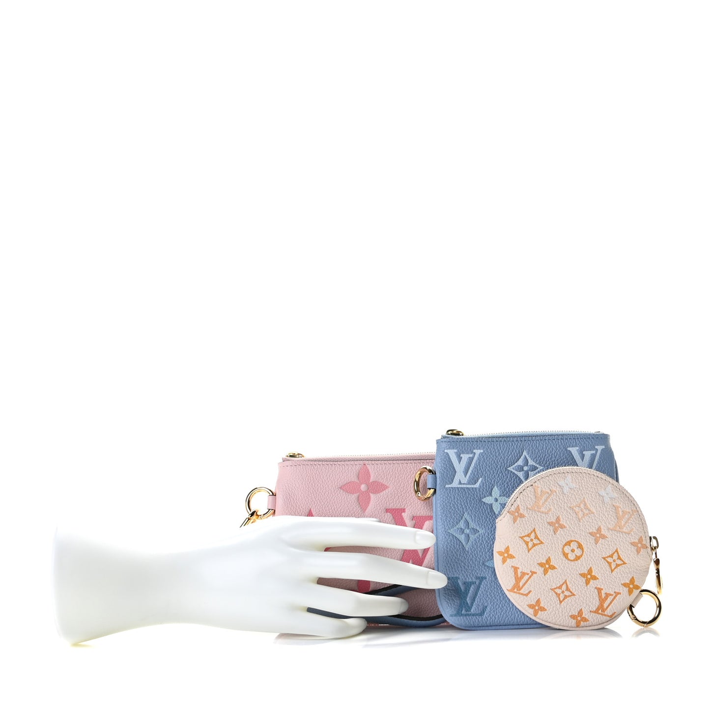 Empreinte Monogram Giant By The Pool Trio Pouch Rosebud Summer Blue Cream Saffron