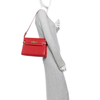 Saint Laurent Smooth Calfskin Manhattan Shoulder Bag Rouge Eros 2 of 14