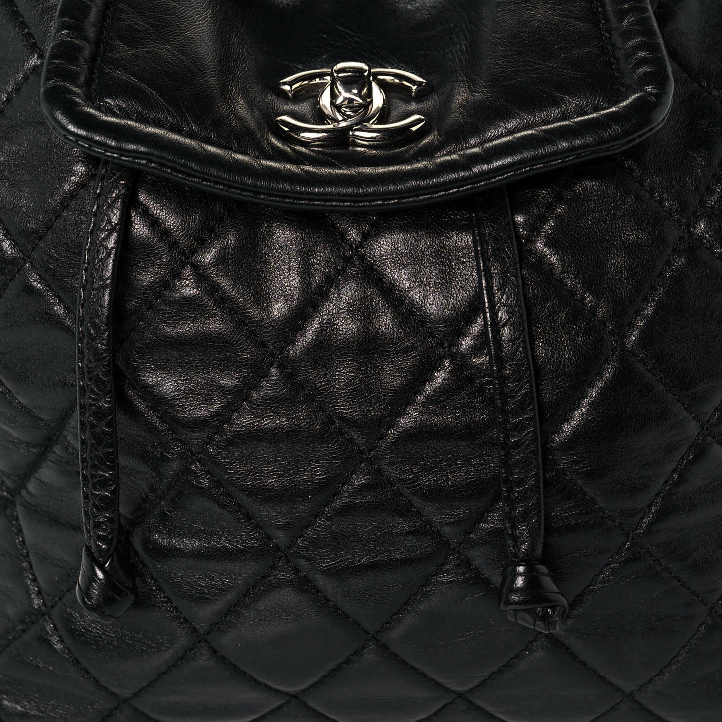 Lambskin Quilted Beijing Backpack Black