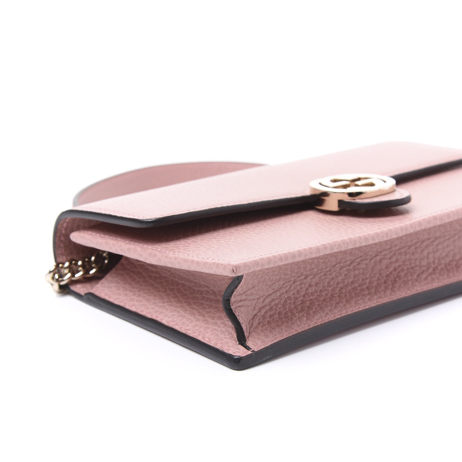Gucci Dollar Calfskin Interlocking G Chain Wallet Soft Pink 6 of 9