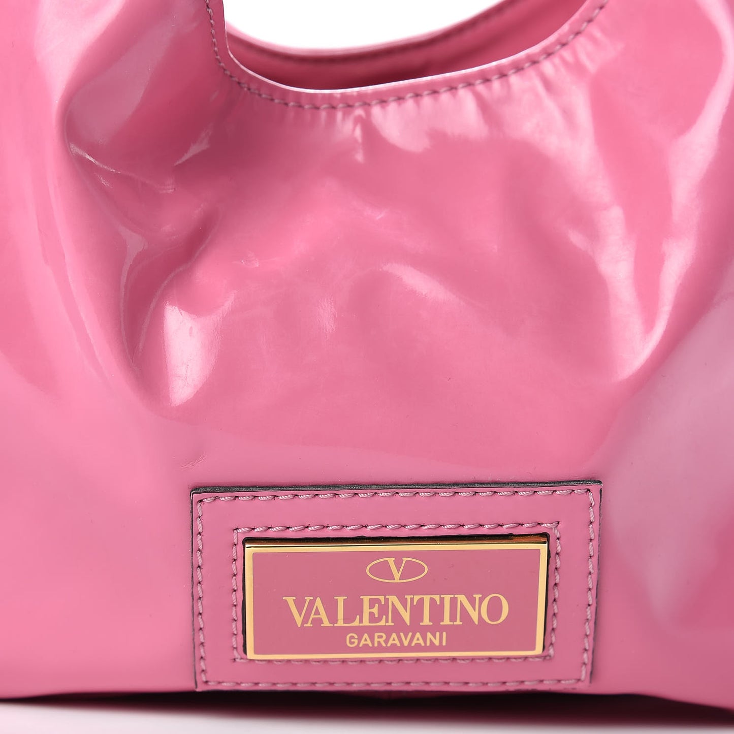 Patent Lacca Nuage Bow Hobo Rose