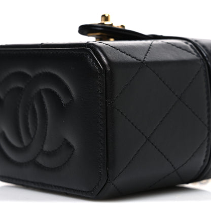 Chanel Lambskin Quilted Vanity Clutch With Chain Black 9 of 9