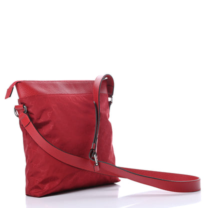 Gucci Nylon Monogram Dollar Calfskin Flat Messenger Bag Vibrant Red 3 of 10