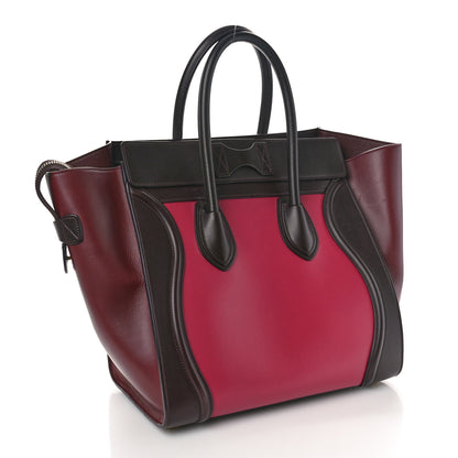 Celine Satin Calfskin Mini Tri-Color Luggage Purple Orchid 3 of 12