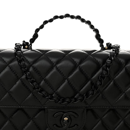 Chanel Lambskin Quilted Coco Pop Top Handle Flap Black 8 of 11
