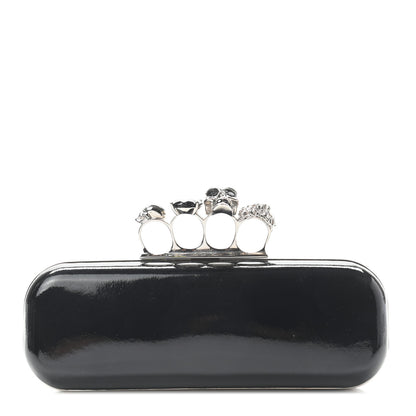 Alexander McQueen Patent Knuckle Box Clutch Black 1 of 9
