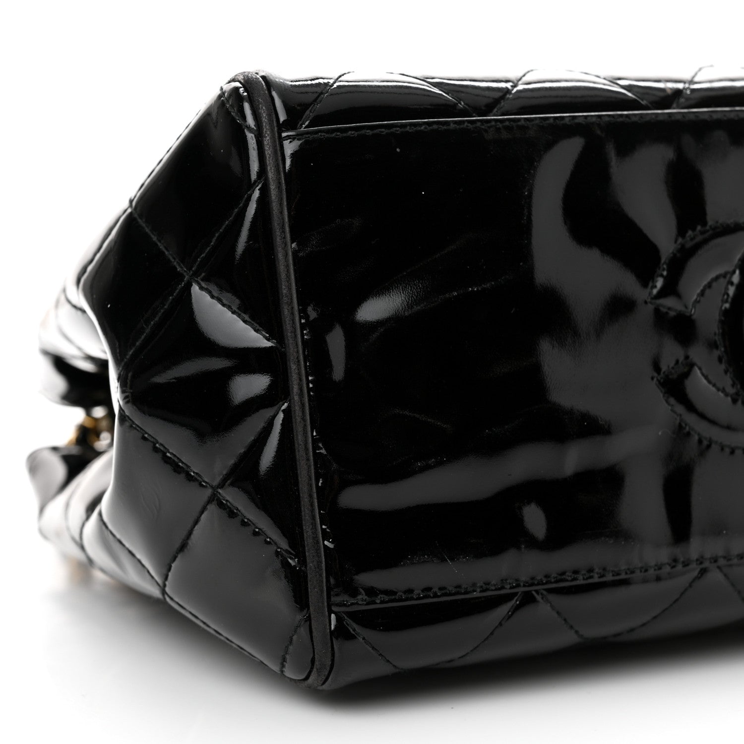 Chanel Patent Quilted CC Shoulder Bag Black 11 of 15