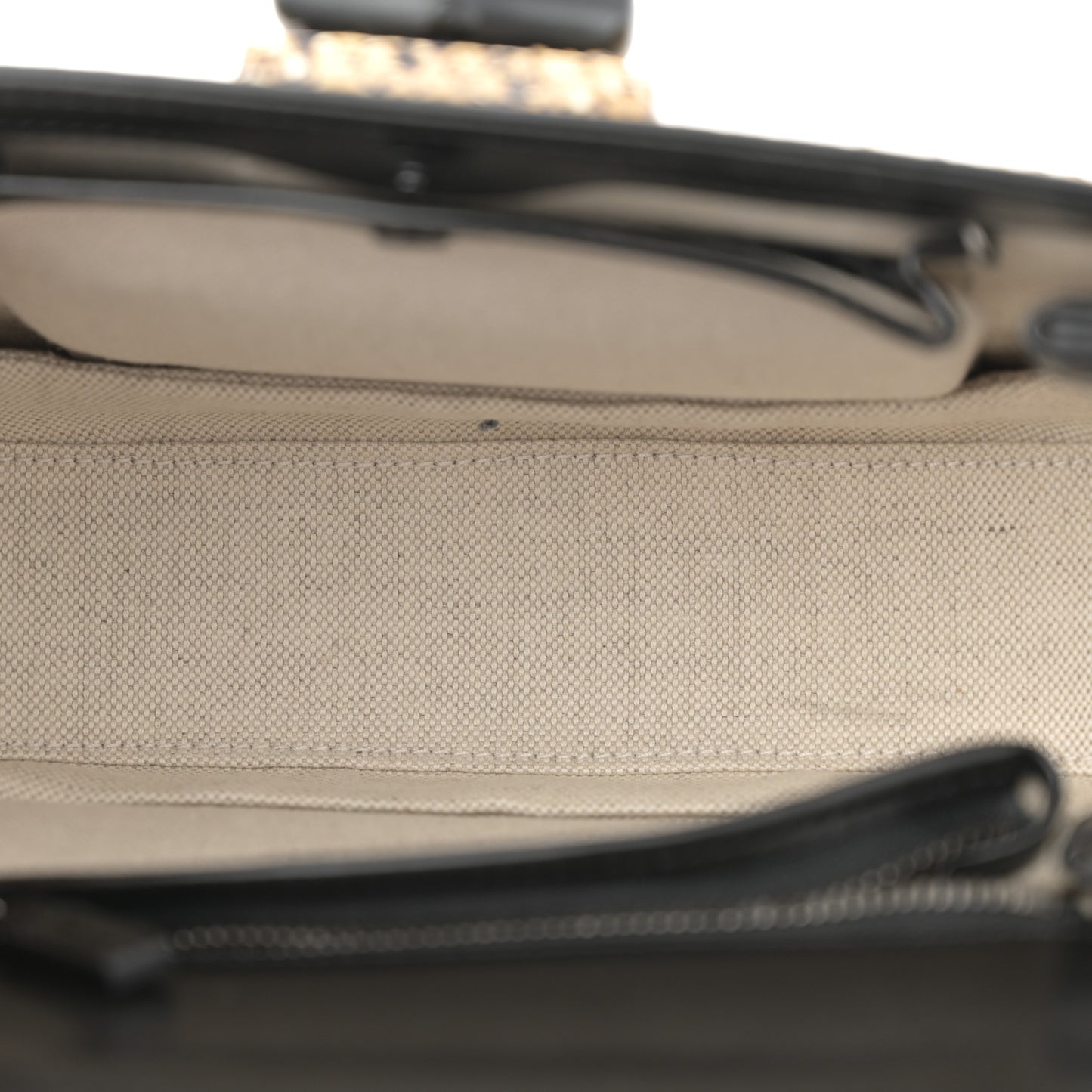 Snakeskin Small Bamboo 1947 Top Handle Bag Natural Black