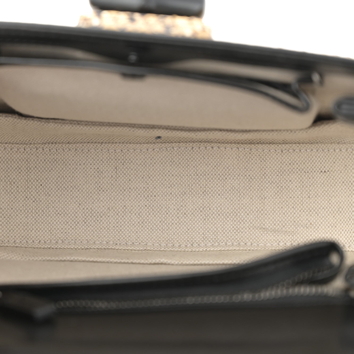 Gucci Snakeskin Small Bamboo 1947 Top Handle Bag Natural Black 6 of 12
