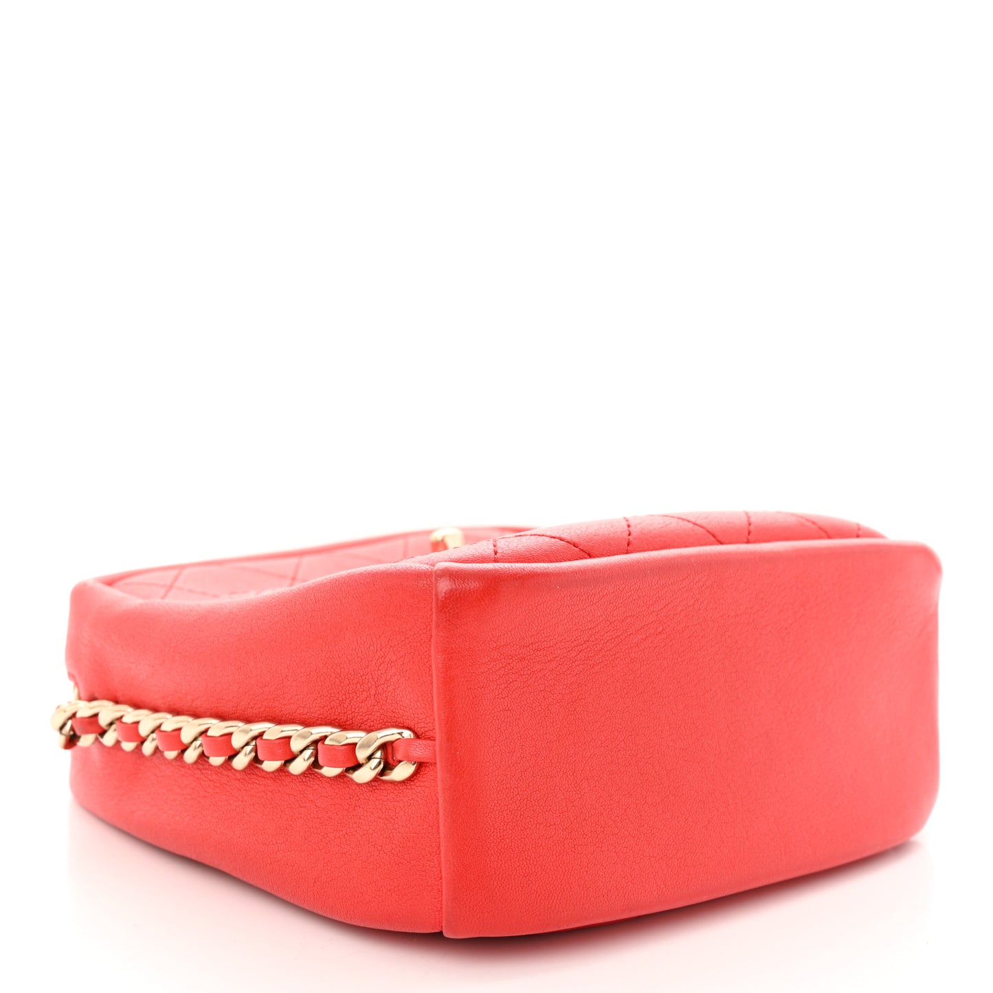 Goatskin Stitched Casual Trip North South Camera Case Red