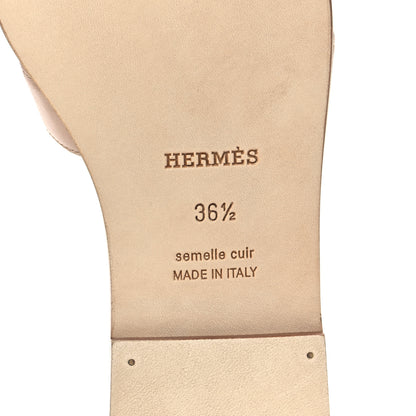 Hermes Box Calfskin Oran Sandals 36.5 Bois De Santal 6 of 9