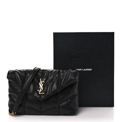 Saint Laurent Lambskin Quilted Toy Loulou Puffer Monogram Chain Satchel Black 11 of 11
