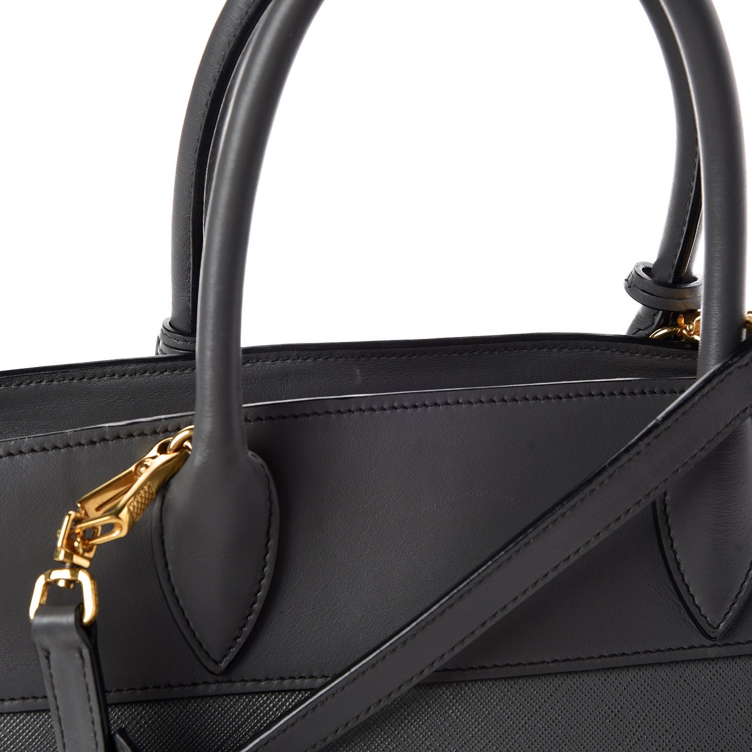 Prada Saffiano City Calfskin Medium Esplanade Tote Mercurio 16 of 19