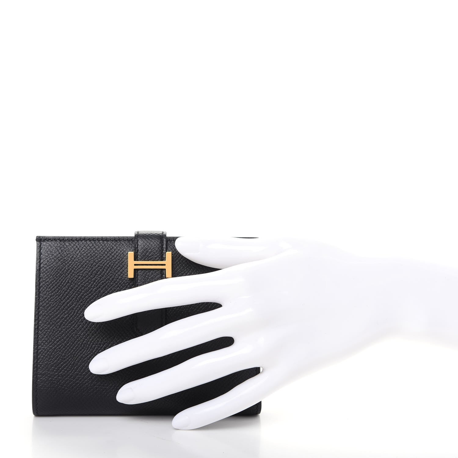 Hermes Epsom Bearn Compact Wallet Black 2 of 7