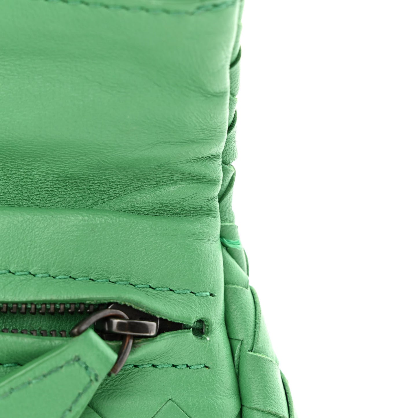 Nappa Intrecciato Mini Chain Messenger Green