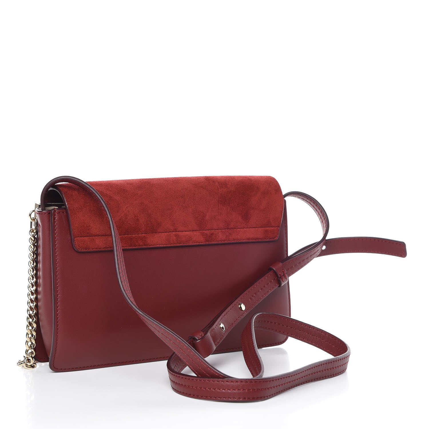 Chloe Suede Calfskin Small Faye Shoulder Bag Plum Purple 3 of 10