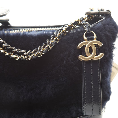 Chanel Shearling Small Gabrielle Hobo Navy 7 of 9