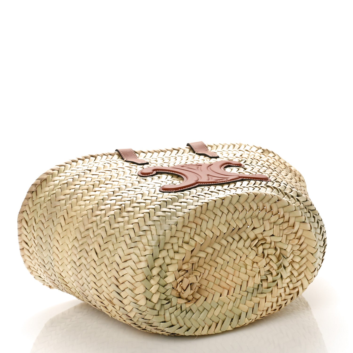 Celine Raffia Calfskin Triomphe Teen Panier Tan 4 of 9