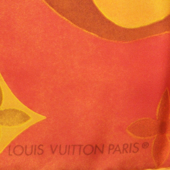 Silk Monographic Carre Scarf Orange