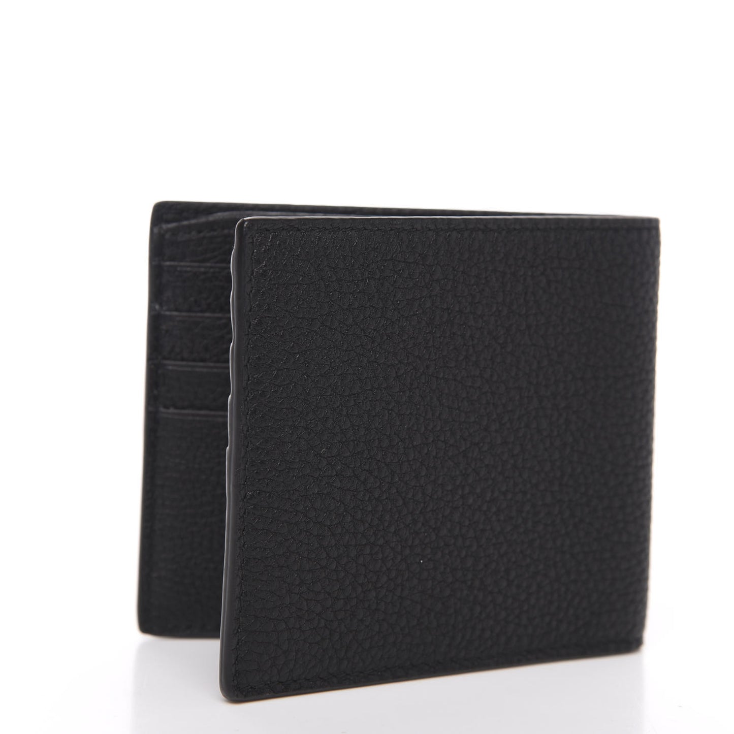 Cripto Calfskin Logo Bi-Fold Wallet Black Grege
