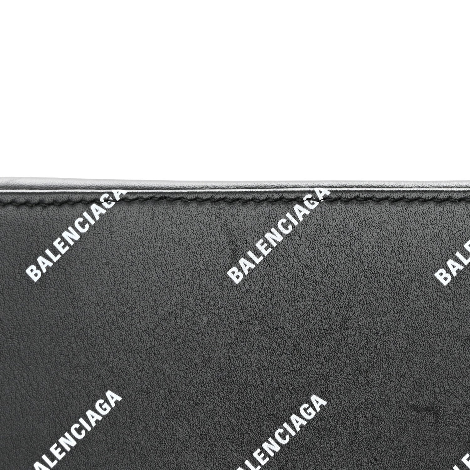 Balenciaga Calfskin Allover Logo S Ville Top Handle Bag Black White 15 of 22