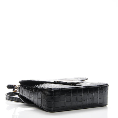 Givenchy Calfskin Crocodile Embossed Small Nobile Shoulder Bag Black 4 of 6