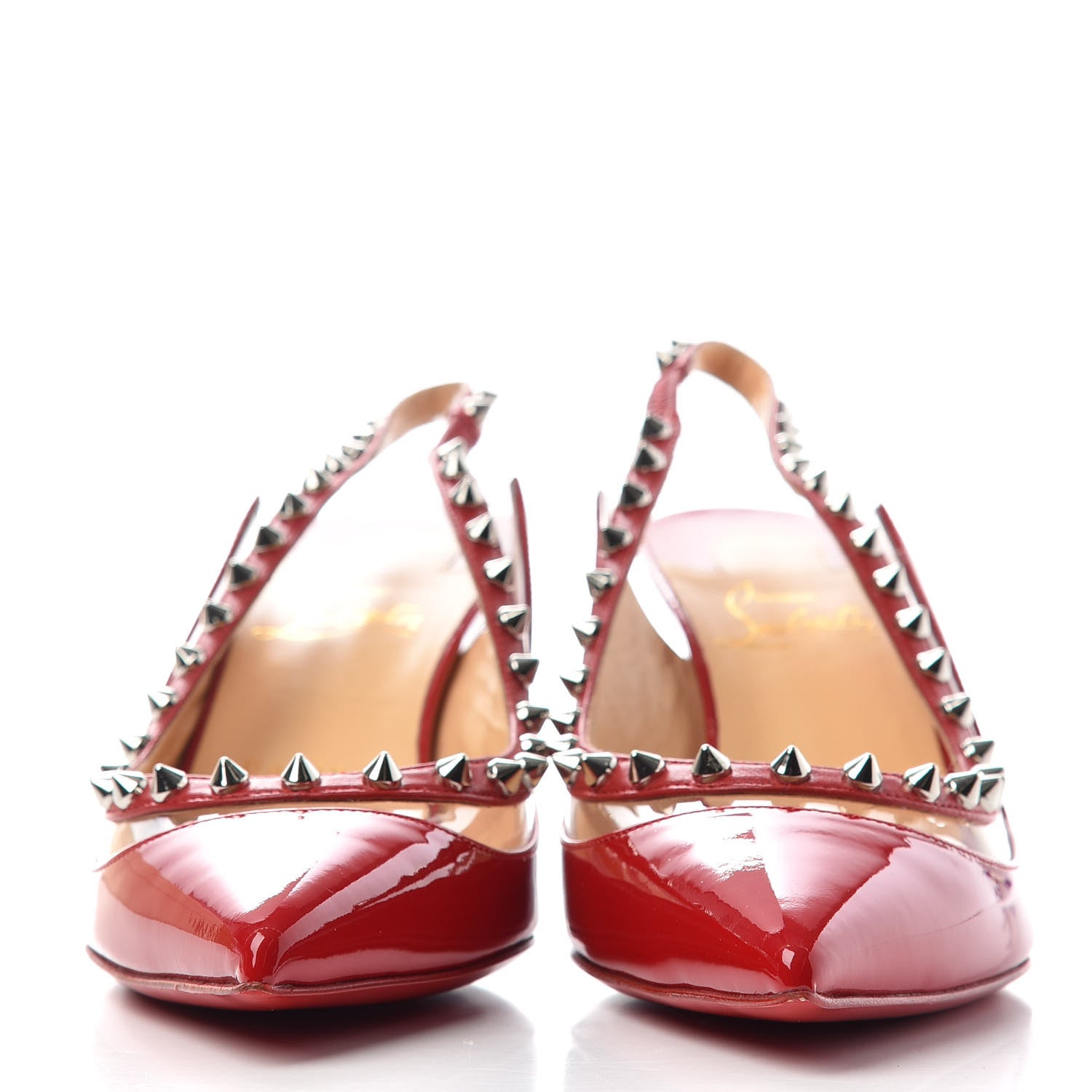 Christian Louboutin Patent PVC Kid Brigadine 70 Pumps 37 Loubi Silver 2 of 10