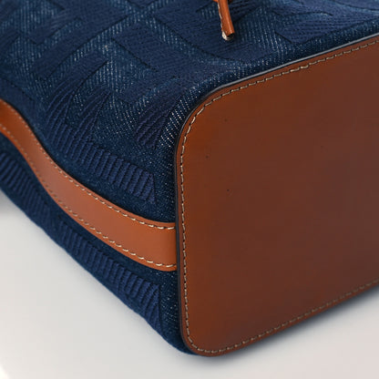 Fendi Denim Vitello King F is Fendi FF Embroidered Mini Mon Tresor Bucket Bag Blue Cuoio 11 of 12