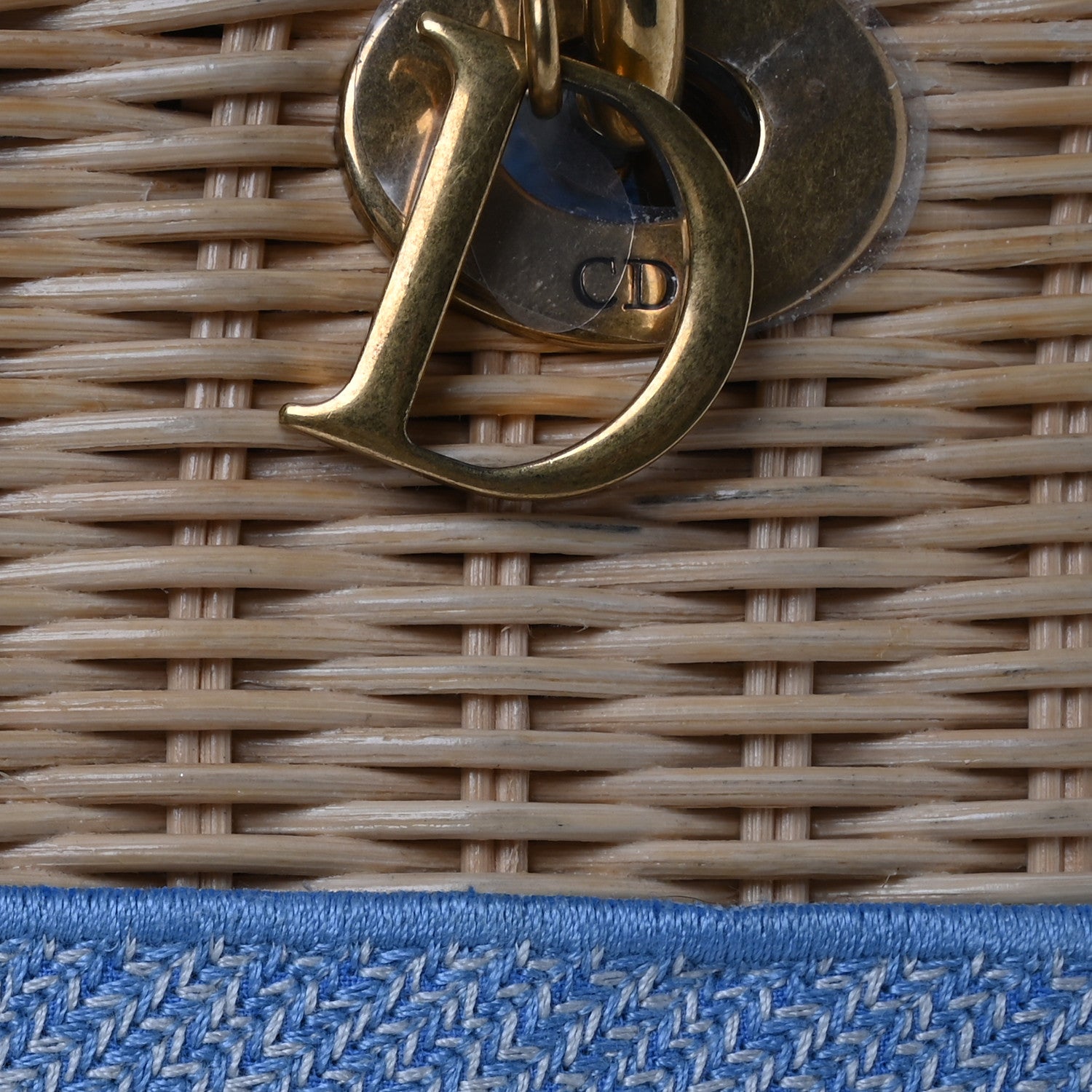 Christian Dior Wicker Oblique Medium Lady Dior Bag Cornflower Blue 7 of 13