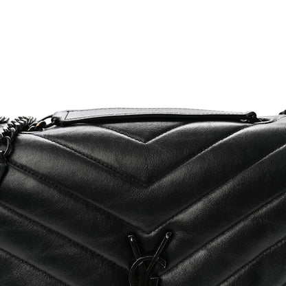Saint Laurent Calfskin Y Quilted Monogram Medium Loulou Chain Satchel Black 7 of 9