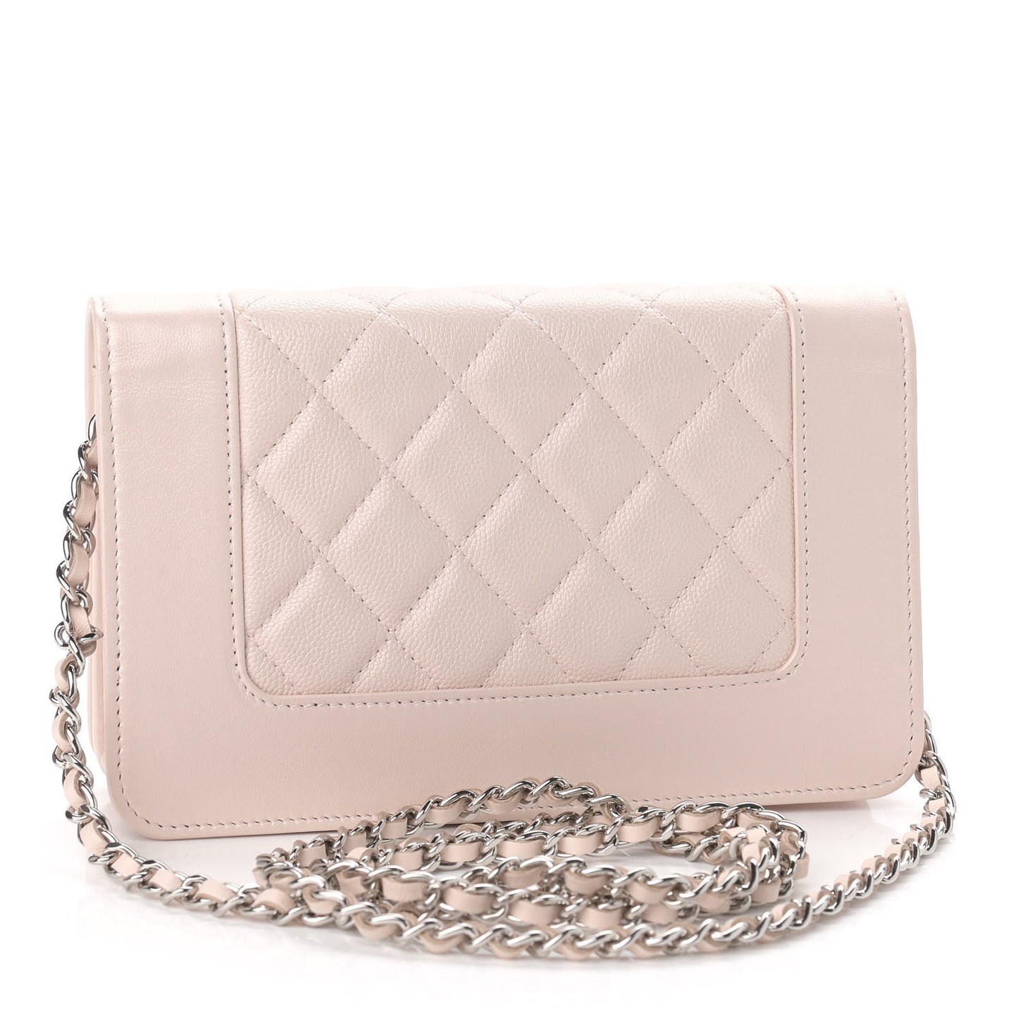 Caviar Quilted Vintage Mademoiselle Wallet On Chain WOC Beige