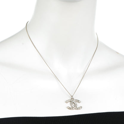 Chanel Baguette Crystal CC Necklace Silver 2 of 4