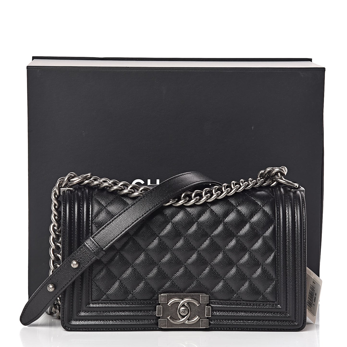 Caviar Quilted Medium Boy Flap Black