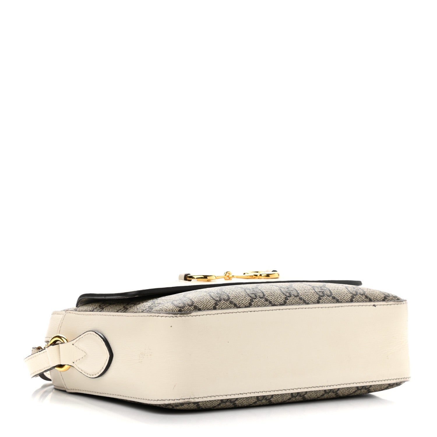 Gucci GG Supreme Monogram Small Horsebit 1955 Shoulder Bag Beige Mystic White 4 of 19