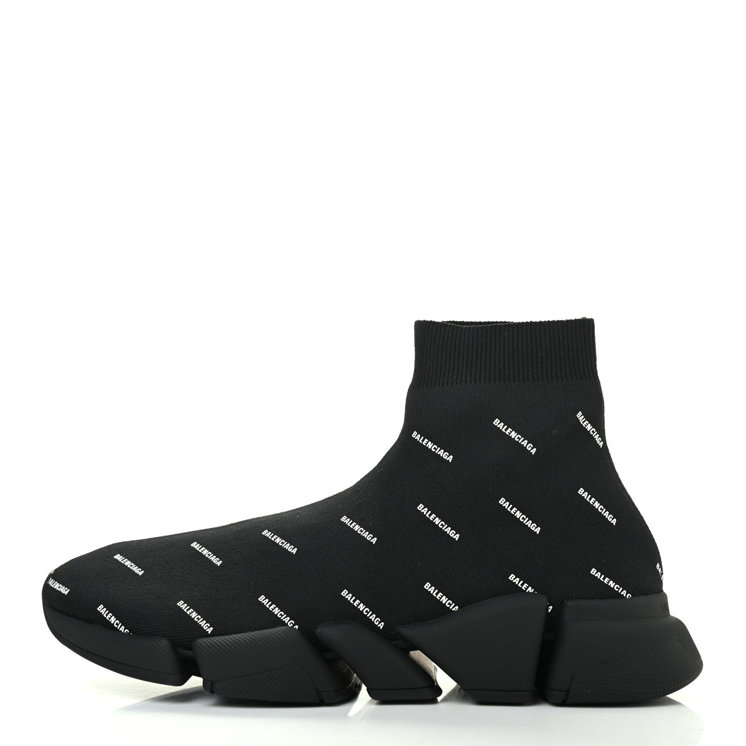 Balenciaga Technical 3D Recycled Knit Allover Logo Mens Speed 2.0 Sneakers 44 Monocolor Black White 1 of 7