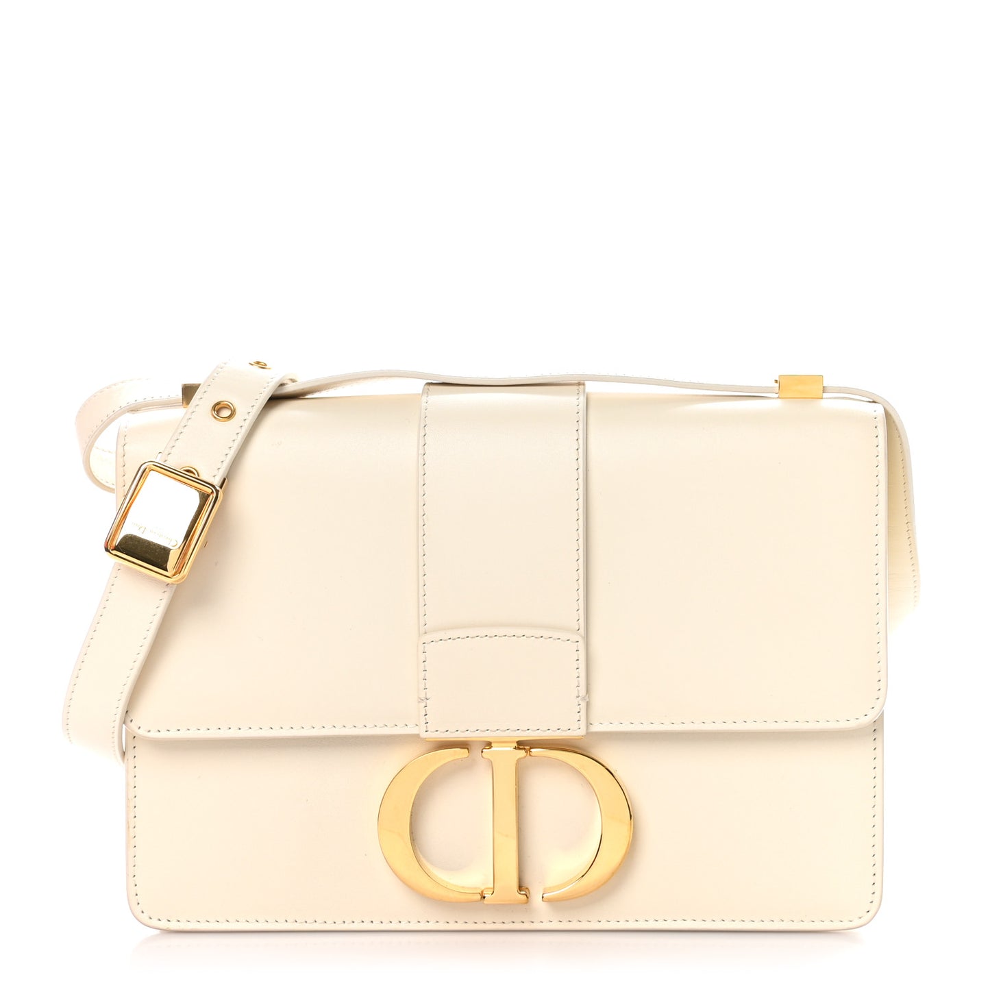 Box Calfskin 30 Montaigne Flap Bag Latte