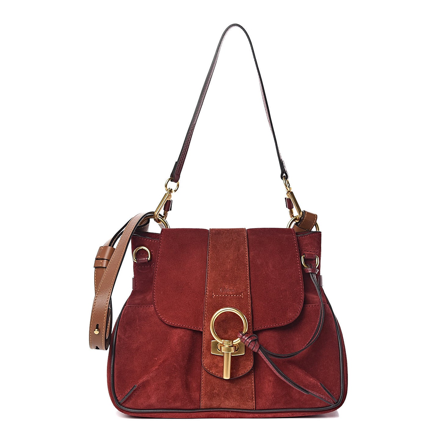 Suede Small Lexa Shoulder Bag Sienna Red