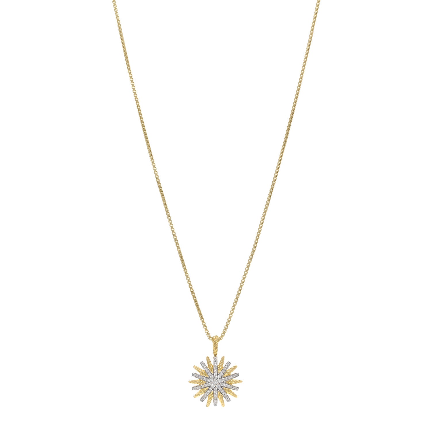 David Yurman DAVID YURMAN 18K Yellow Gold Diamond Starburst Constellation Necklace 1 of 4