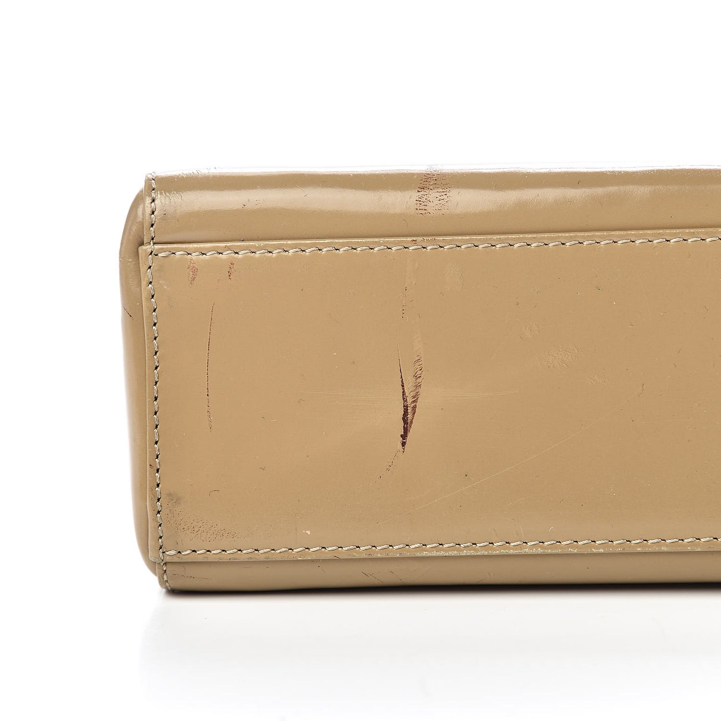 Patent Mini Lady Dior Beige