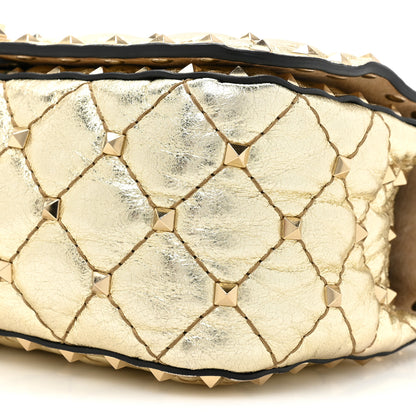 Valentino Garavani Metallic Nappa Small Rockstud Spike Shoulder Bag Platino 7 of 16