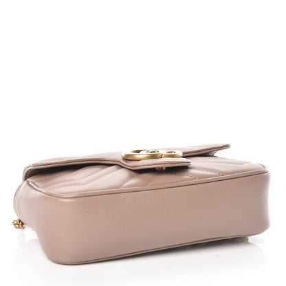 Gucci Calfskin Matelasse Super Mini GG Marmont Shoulder Bag Porcelain Rose 4 of 10