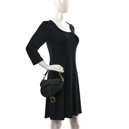 Christian Dior Grained Calfskin Mini Saddle Bag Black 2 of 9